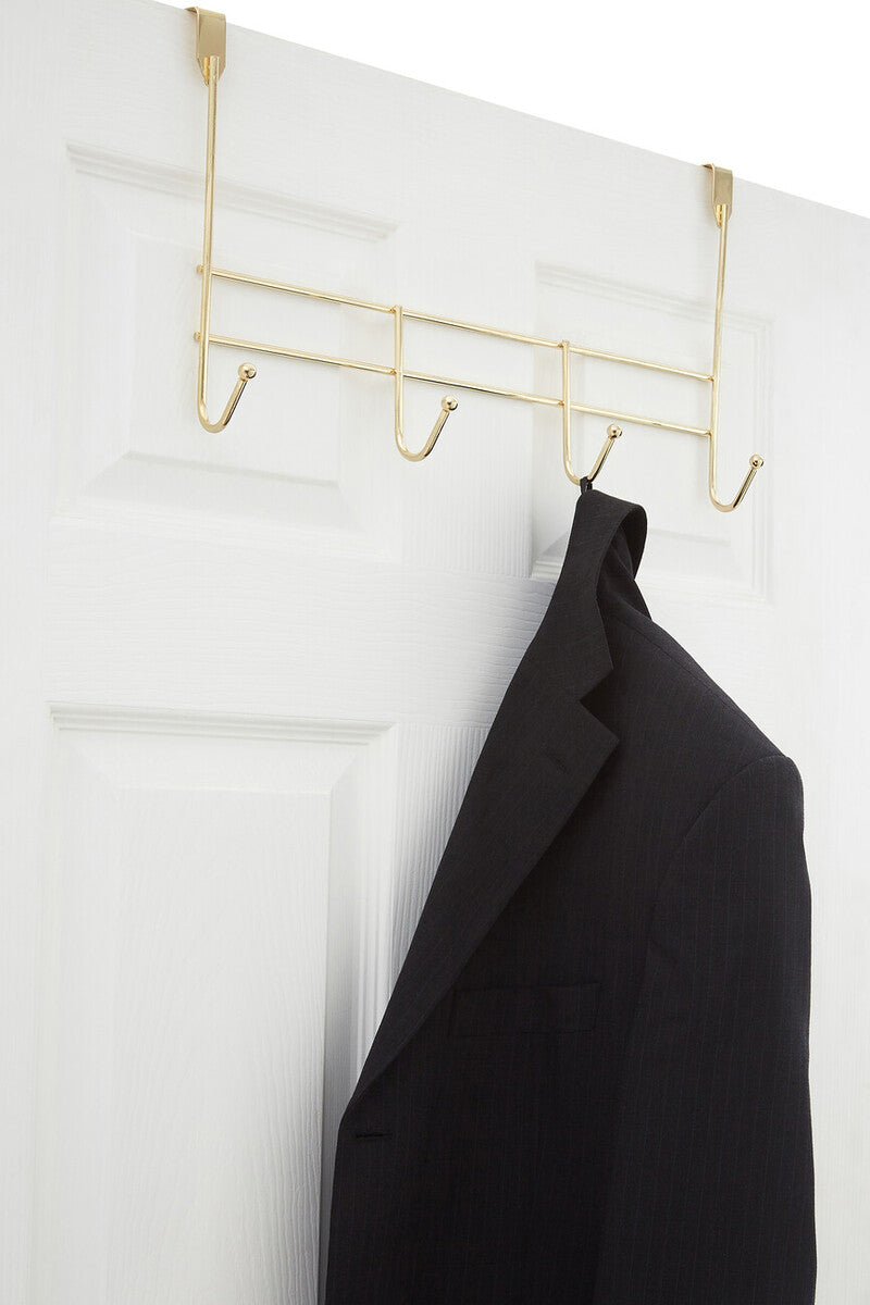 Jaxen 4 Hook Champagne Gold Over Door Hanger