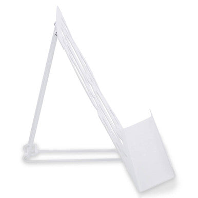 Alpha White Enamel Metal Cookbook Stand with Adjustable Support