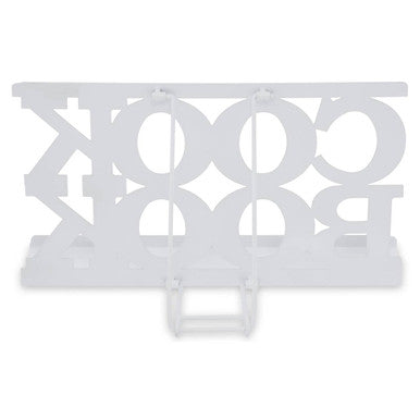 Alpha White Enamel Metal Cookbook Stand with Adjustable Support