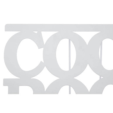 Alpha White Enamel Metal Cookbook Stand with Adjustable Support