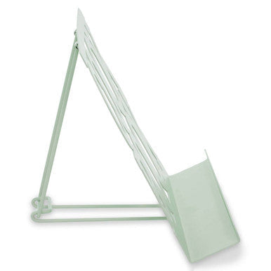 Alpha Mint Green Enamel Metal Cookbook Stand with Adjustable Support