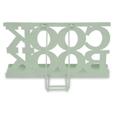 Alpha Mint Green Enamel Metal Cookbook Stand with Adjustable Support