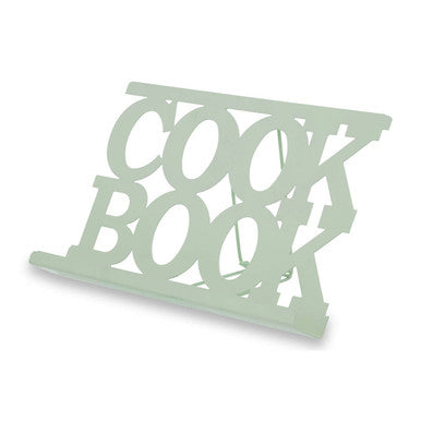Alpha Mint Green Enamel Metal Cookbook Stand with Adjustable Support