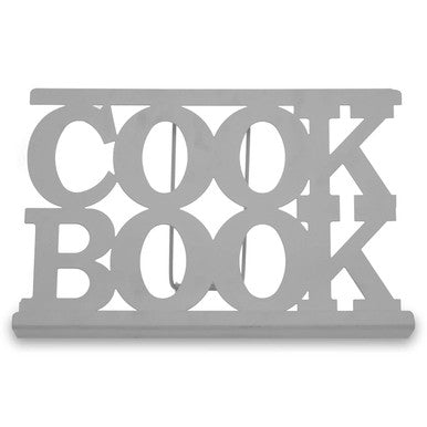 Alpha Cool Grey Enamel Metal Cookbook Stand with Adjustable Support