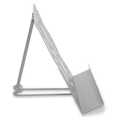 Alpha Cool Grey Enamel Metal Cookbook Stand with Adjustable Support