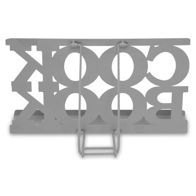 Alpha Cool Grey Enamel Metal Cookbook Stand with Adjustable Support