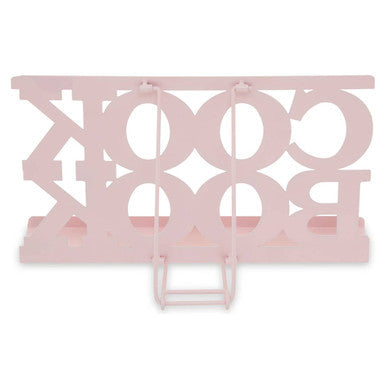 Alpha Pink Enamel Metal Cookbook Stand with Adjustable Support