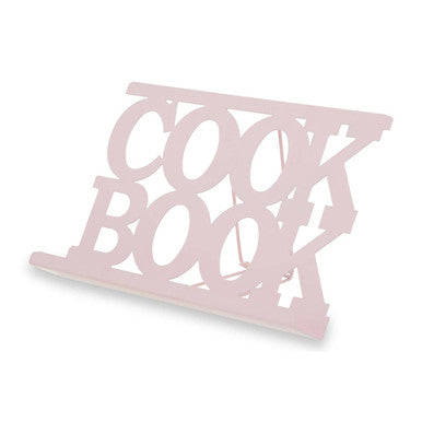 Alpha Pink Enamel Metal Cookbook Stand with Adjustable Support