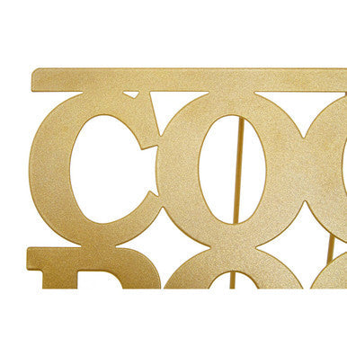 Alpha Light Gold Enamel Metal Cookbook Stand with Adjustable Support