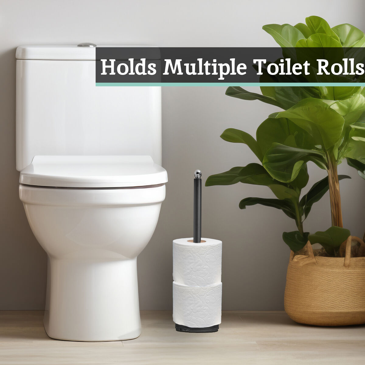 Adler Black Toilet Roll Holder