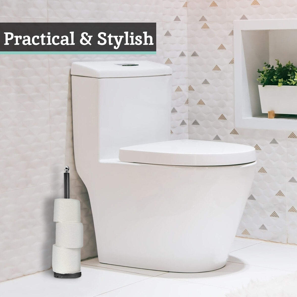 Adler Black Toilet Roll Holder