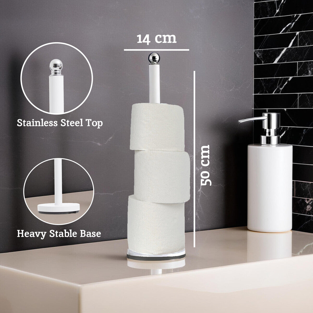 Adler White Finish Toilet Roll Holder
