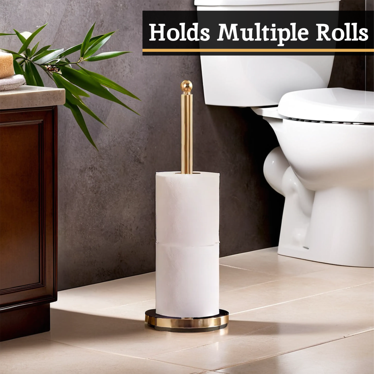 Adler Gold Metal Toilet Roll Holder