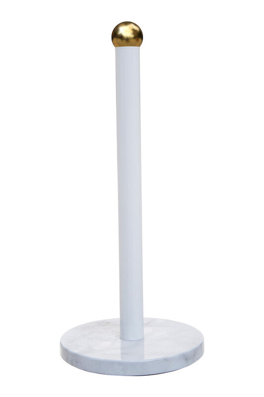 White Marble Effect and Gold  Kitchen Roll Holder | Easton