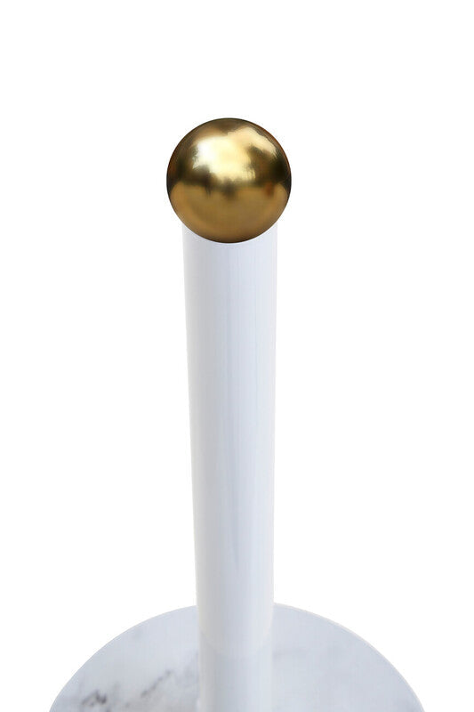 White Marble Effect and Gold  Kitchen Roll Holder | Easton
