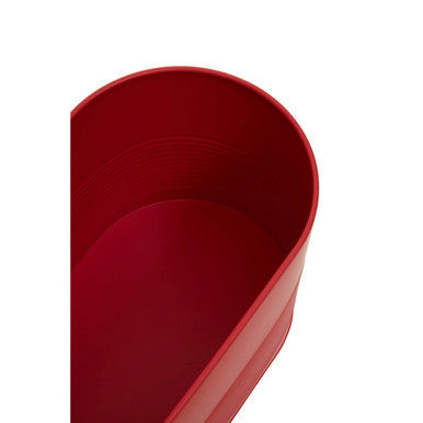 Alton Red Metal Bread Bin with Bamboo Lid