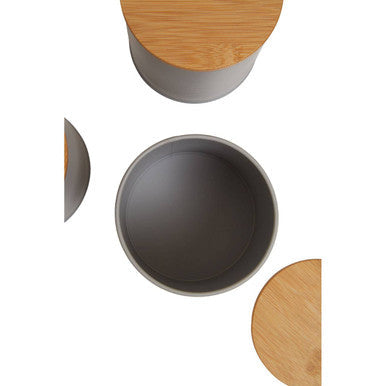Alton Grey Metal Canister Set of 3 with Bamboo Lids