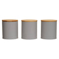 Alton Grey Metal Canister Set of 3 with Bamboo Lids