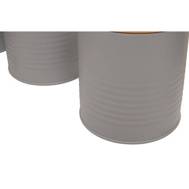 Alton Grey Metal Canister Set of 3 with Bamboo Lids