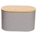 Alton Grey Metal Bread Bin with Bamboo Lid