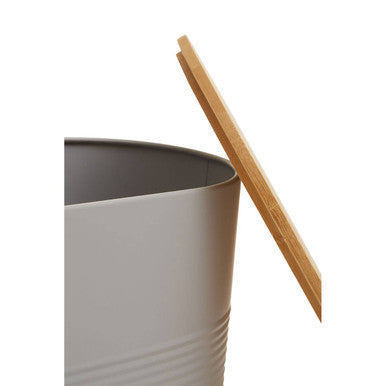 Alton Grey Metal Bread Bin with Bamboo Lid