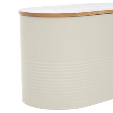 Alton Cream Metal Bread Bin with Bamboo Lid