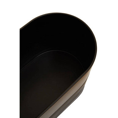 Alton Black Metal Bread Bin with Bamboo Lid