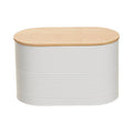 Alton White Metal Bread Bin with Bamboo Lid
