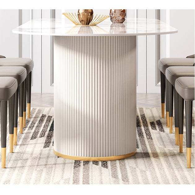 Costanza Dining Table, Sintered Stone, White