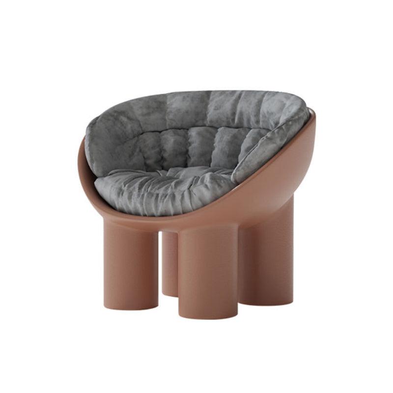 Roly Poly Fiberglass Armchair With Cushion, Black