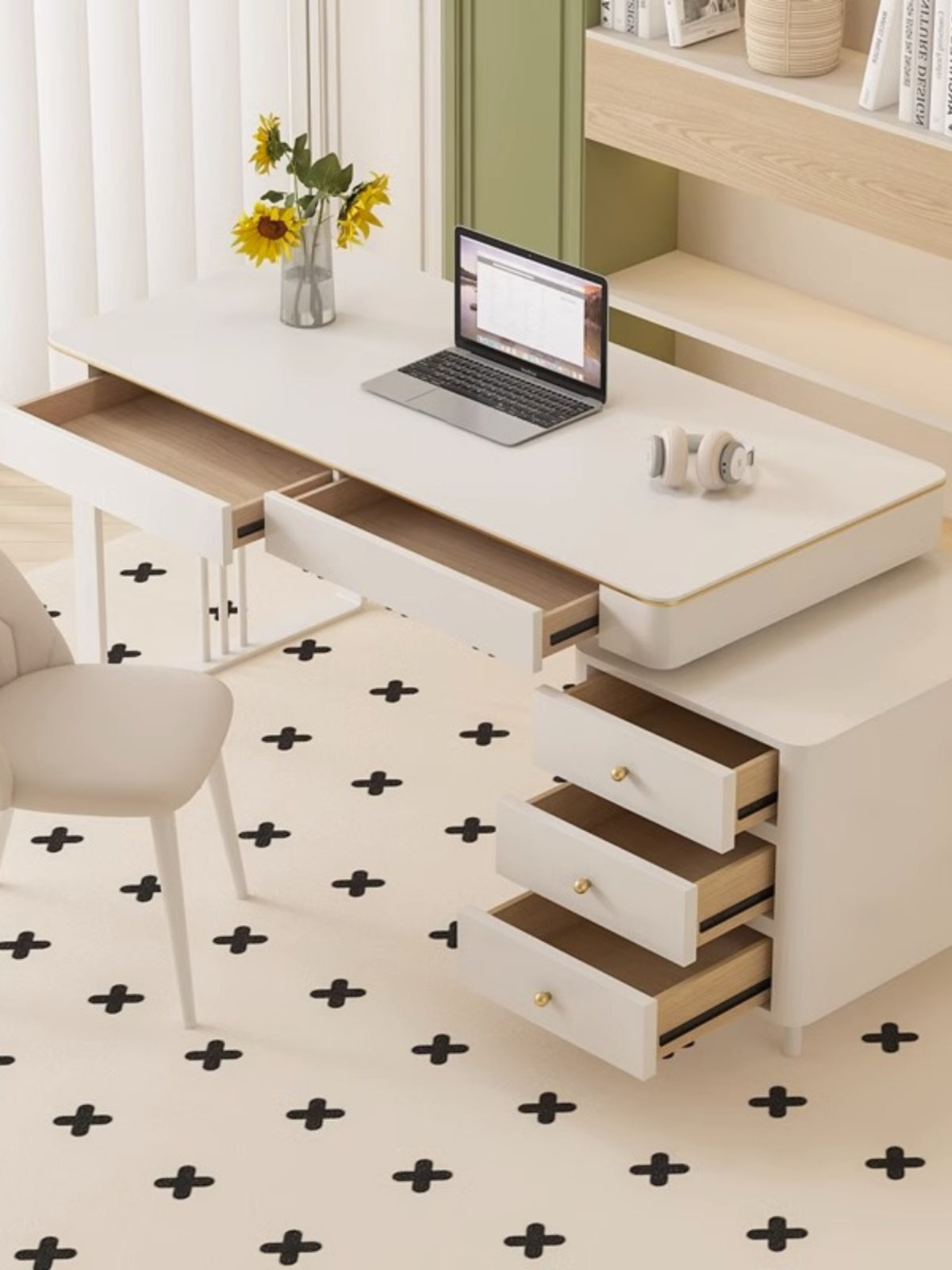 Elmer Office Desk, Sintered Stone