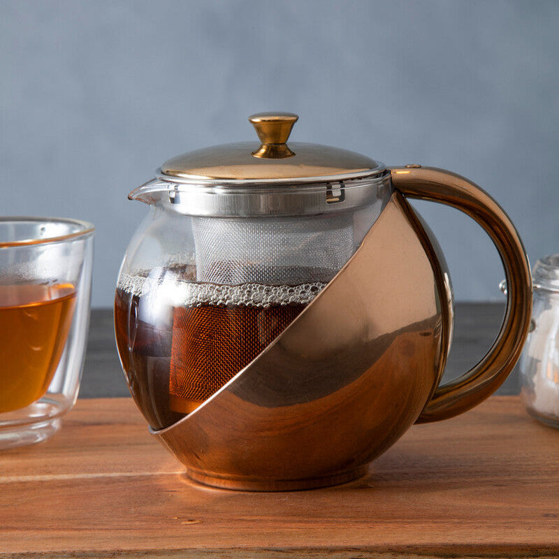 Fuso Stainless Steel Teapot With Copper Finished Infuser