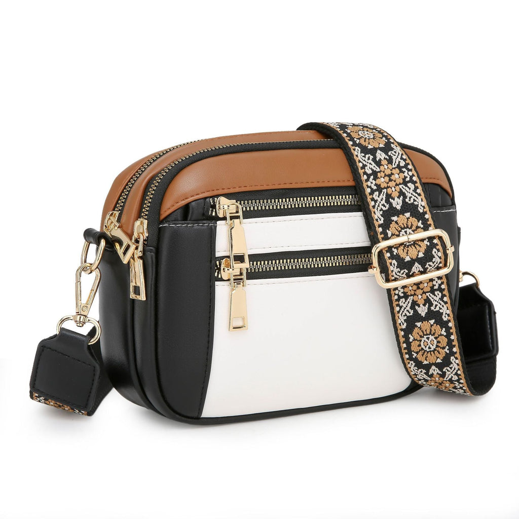 Ladies' Small Square Bag Two-tone Leather Crossbody Bag Large-capacity PU Crossbody Wallet Multi-functional For Women's Bag
