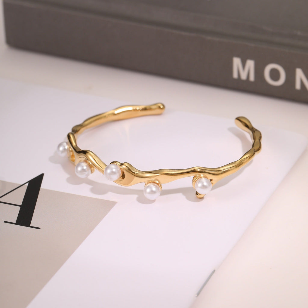 European And American Ins Fashion Design Stainless Steel Bracelet Opening Bracelet