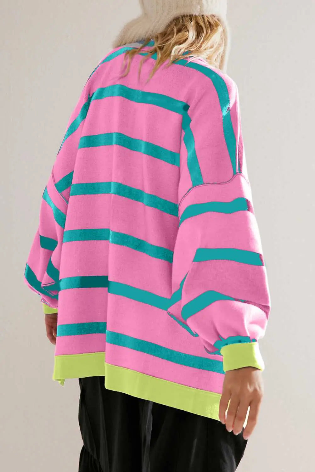 Urban Stripe Loose Cardigan Women UK