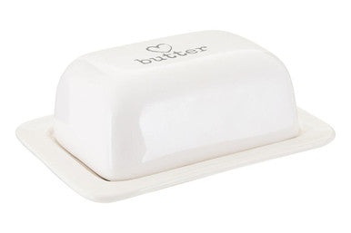 Charm White Ceramic Butter Dish