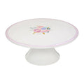 Amelie White Ceramic Cake Stand with Floral Pattern
