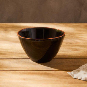 Black Glazed Terracotta Cereal Bowl | Calisto