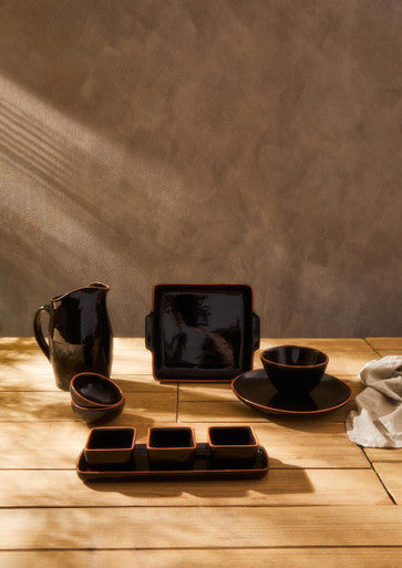Black Glazed Terracotta Cereal Bowl | Calisto