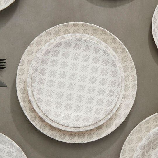 Maya Grey And White 12 Piece Dinner Set