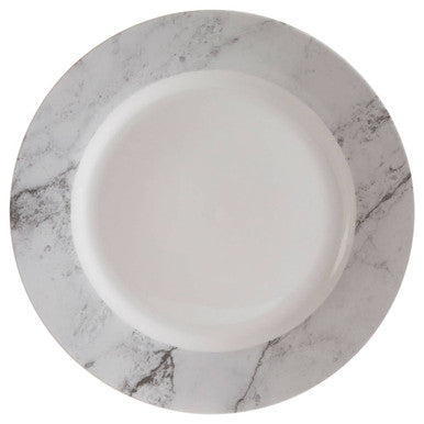 Avie 16 Piece White And Grey Marble Design Dinner Set