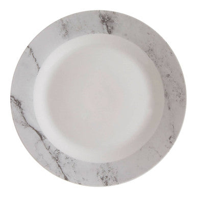 Avie 16 Piece White And Grey Marble Design Dinner Set
