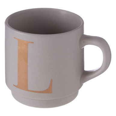 Signet Grey Monogram Mug, L