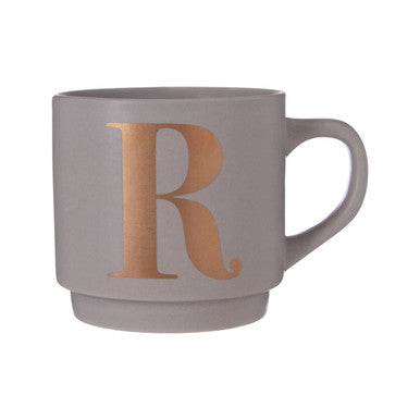 Signet Grey Monogram Mug,R