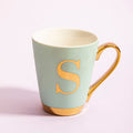 Green Frosted Deco S Letter Monogram Mug | Mimo