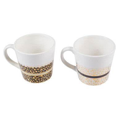London Set of Two Leopard Print Mugs | London Leo