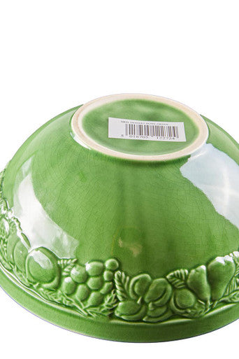 Anaya Green Ceramic Small Bowl with Embossed Design