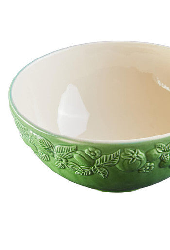 Anaya Green Ceramic Large Bowl with Embossed Design