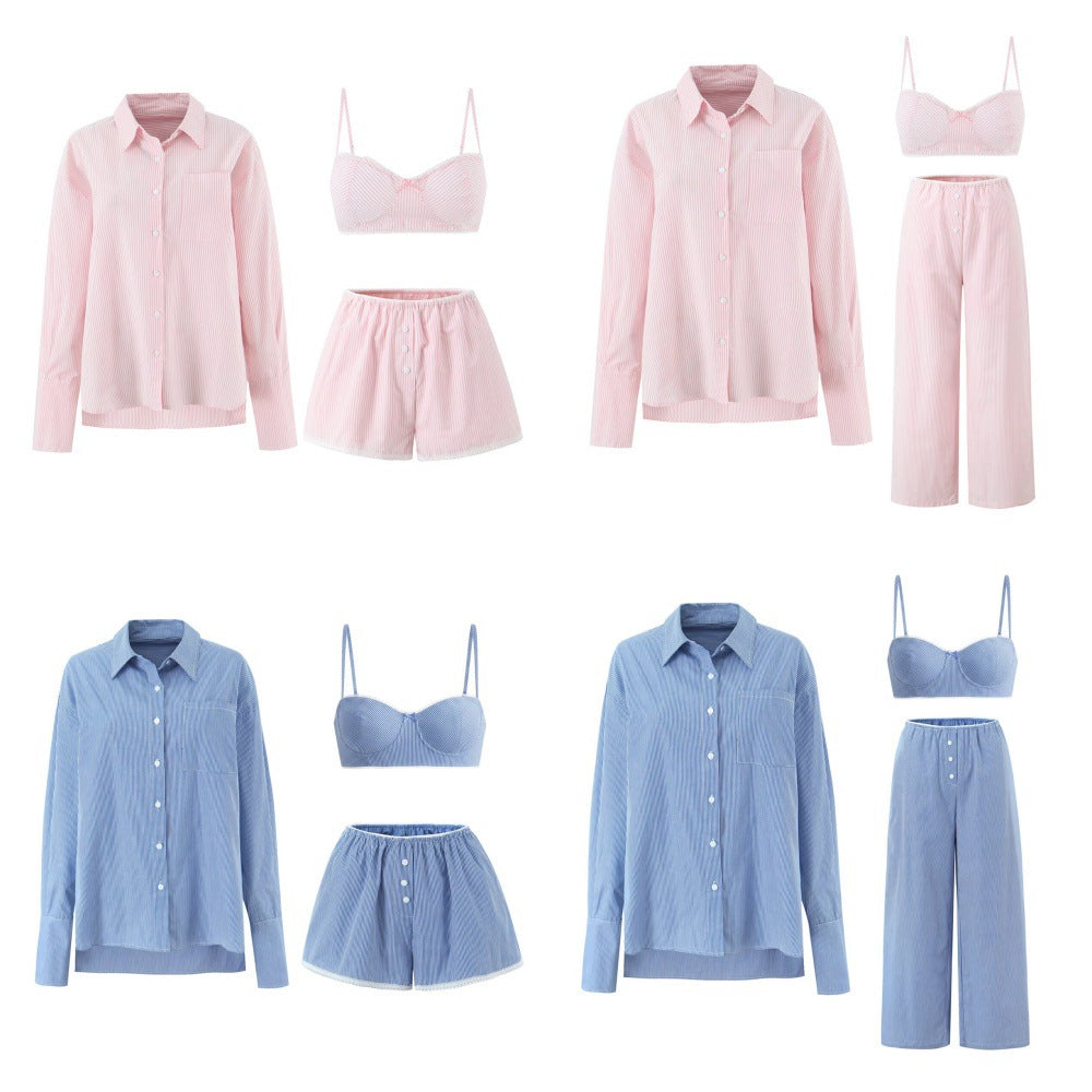 Solid Color Vest Shorts Pants Three Piece Set For Women