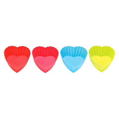 Hallie Set Of Four Non Stick Heart Silicone Moulds